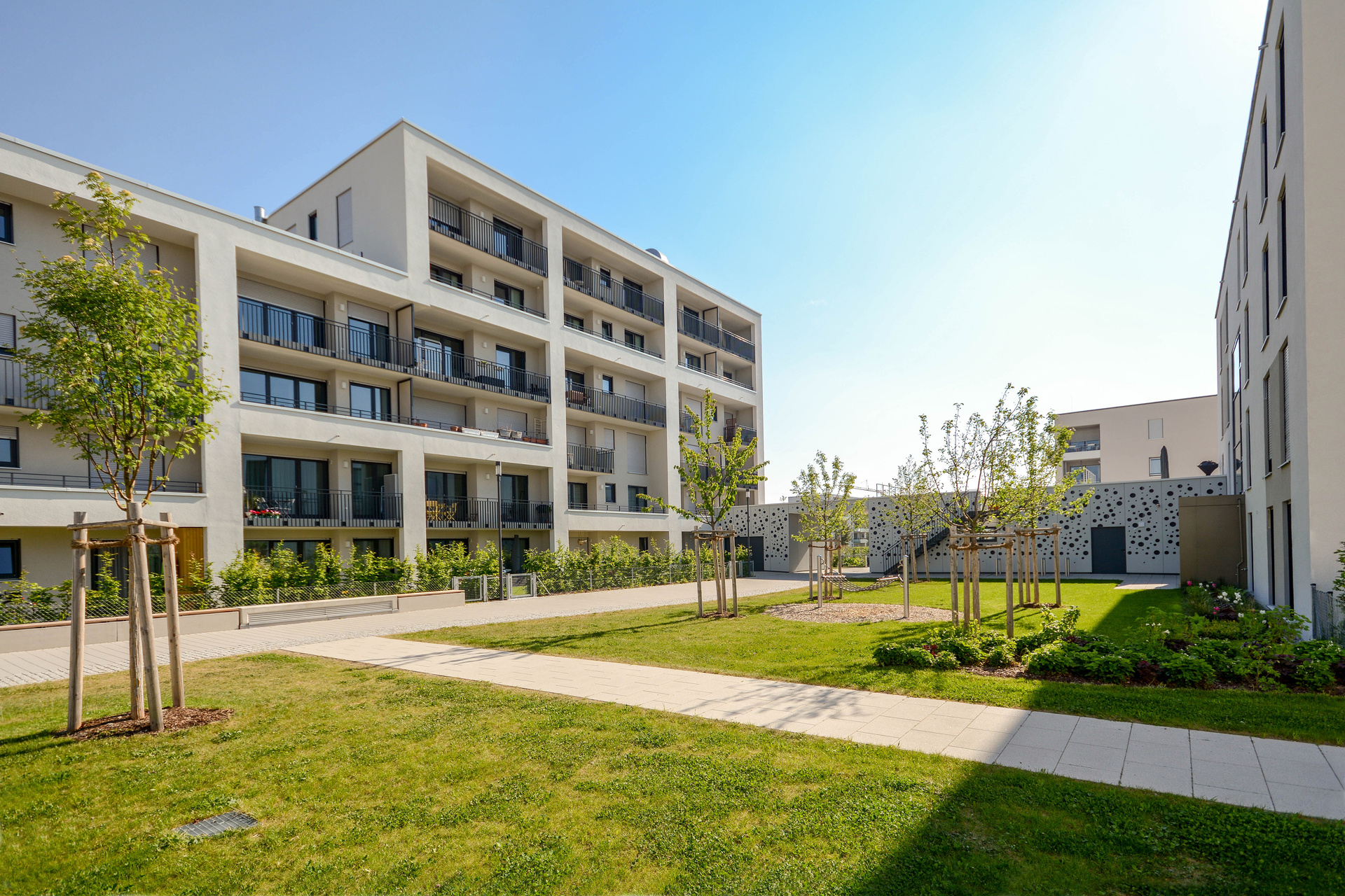 Modern Residential Buildings with Outdoor Facilities